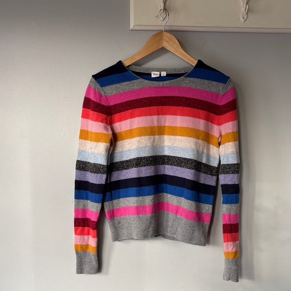Gap Merino Wool Blend Striped Rainbow Sweater Women’s Medium - Picture 1 of 8